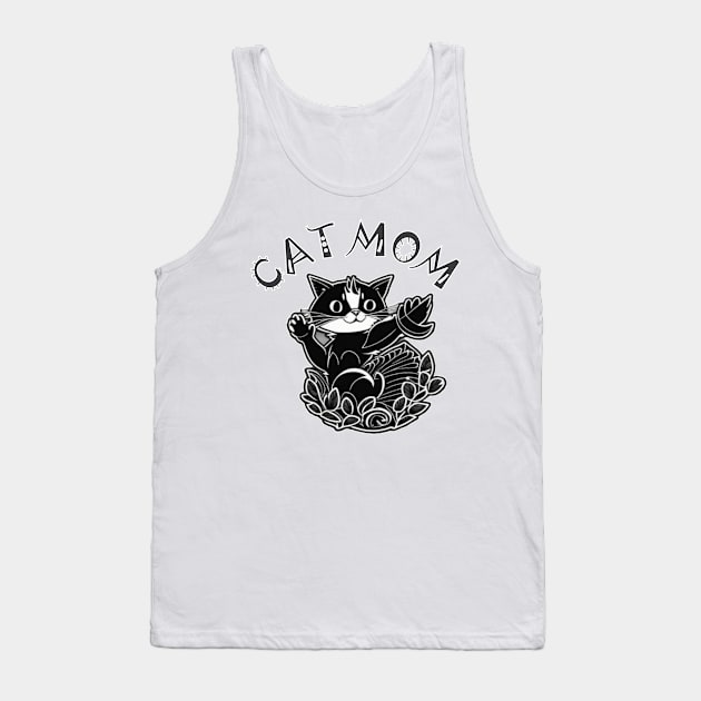 cat mom Tank Top by Mohssine